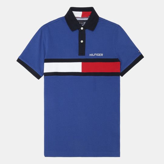 Tommy Hilfiger Hombre Polo Azul Rey Franja En Pecho Tommy Hilfiger ECH ...