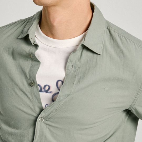 CAMISA VERDE LISA PEPE JEANS PARA HOMBRE