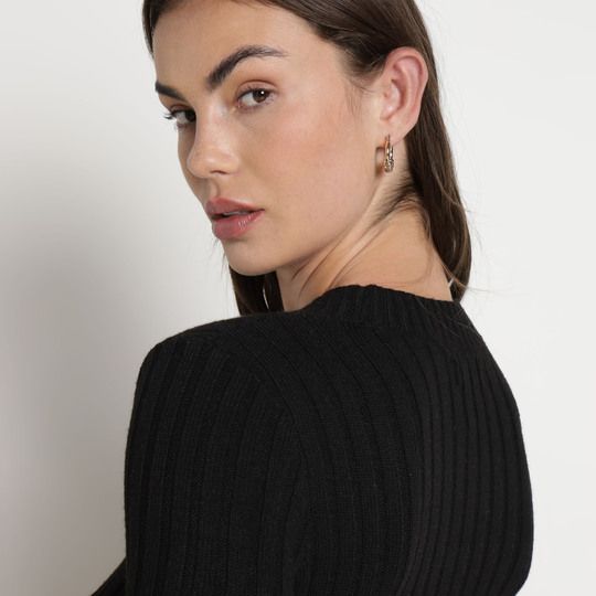 VESTIDO NEGRO CORTE A PARA MUJER