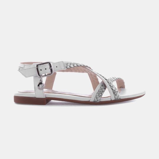 SANDALIA PLANA BLANCA COLGANTE METALIZADO NINE WEST PARA NIÑA