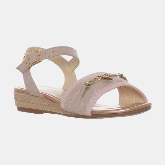 SANDALIA PLANA ROSA PÁLIDO PESPUNTES NINE WEST PARA NIÑA